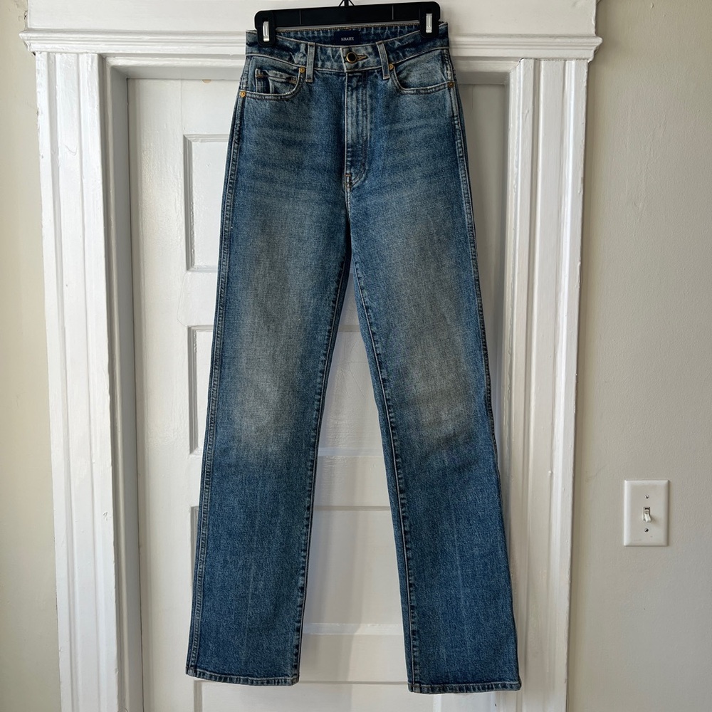 KHAITE High-Rise Straight-Leg Danielle Jeans